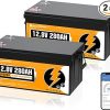 Amazon : $729.99 ($999.99)  ECO-WORTHY 12V 280Ah 2 Pack LiFePO4 Lithium Battery with Bluetooth, Low Temp Protection, Built-in 200A BMS, 3584Wh Energy. Perfect for Off-Grid, RV, Solar System, Camper, Travel Trailer, Backup System