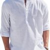 Amazon:$29.99($35.00)Men's Cotton Linen Henley Shirt Long Sleeve Hippie Casual Summer Beach Outfits Dress Stylish Pirate Shirts