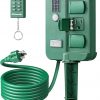Amazon : $21.26 ($28.84)  DEWENWILS Outdoor Power Stake Timer Waterproof, 100FT Wireless Remote Control, 6 Grounded Outlets, 6FT Extension Cord, Photocell Dusk to Dawn for Lights, Garden, UL Listed