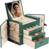 Amazon: $19.99 ($49.99) Jewelry Boxes for Women, 4 Layer Jewelry Organizer w/ 2 Doors