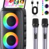 Amazon: $23.84 ($52.99) Bluetooth Karaoke Player Machine w/ 2 Wireless Karaoke Microphones