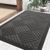Amazon : $7.45 ($14.99)  Smiry Front Door Mat Outside Entrance, Heavy Duty Outdoor Indoor Natural Rubber Doormat, Non Slip, Trap Dirt and Moisture, Easy Clean, Low Profile Patio Porch Entryway Mat, 29.5x17, Grey
