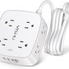 Amazon:$8.49 ($16.97)6 Ft Surge Protector Power Strip - 8 Widely Outlets with 4 USB Ports, 3 Side Outlet Extender with 6 Feet Extension Cord, Flat Plug, Wall Mount, Desk USB Charging Station, ETL,White