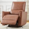 Amazon:$265.99 ($379.99)Garveehome Recliner Chair, 360° Swivel Recliner Glider Rocking Nursery Chair with Ergonomic Design & Lumbar Support, PU Leather Manual Recliner for Living Room and Nursery (Manual, Brown)