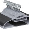 Amazon:$18.99 ($25.26)Amazon Basics Rubber Coated Plastic Hangers, Pack of 50, Gray