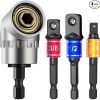 Amazon:$7.77 ($44.99)Impact Grade Power Hand Tools Driver Sockets Adapter Extension Set, 3Pcs 1/4 3/8 1/2'' Hex Shank Drill Nut Driver Bit Set + 105 Degree Right Angle Driver Extension Screwdriver Drill Attachment
