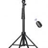 Amazon : $8.07 ($16.14) Fugetek 62''Selfie Stick Tripod for iPhone, Stable 4 Leg Design, Bluetooth Remote, Aluminum Stick & Legs, Lightweight, Portable All in One, Compatible with iPhone & Android, Non Skid Feet