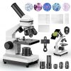 Amazon:$89.99 ($109.99)Compound Microscope for Adults & Kids - 100X-2000X High-Power Biological Microscope for Students, School Lab & Home Education, with Slides Set & Phone Adapter (White)