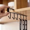 Amazon : $3.49 ($3.99) Mug Hooks Under Cabinet, Mug Holder Rack Coffee Cups Holder Hanger for Kitchen Utensils/Ties Belts/Scarf/Keys Storage, Fit for 0.8 inch Thickness Cabinet or Less, Black