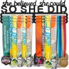 Amazon:  $5.99 ($9.99) Medal Hanger Ribbon Holder Wall Metal Rack Organizer Awards Ribbon Cheer Gymnastics Soccer