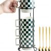 Amazon: $12.39 ($28.49) Stackable Coffee Mugs with Stand, Checkered Coffee Mug Set of 4
