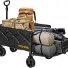 Amazon : $44.99 ($89.99)  VIVOHOME 130L Collapsible Wagon with Tailgate, 320lb Load-Bearing Outdoor Utility with All-Terrain Wheels, Adjustable Handle, Cup Holders for Camping, Shopping, Garden, Sports, Picnic, Black