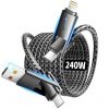 Amazon : $9.59 ($19.99) 240W 4 in 1 Charging Cable, Braided USB to USB C Fast Charging Cable with E-Mark Chip, Multiple Charger Cord for iPhone 16/15/14 Series/Pad/MacBook/Android, Multi Chargers for All Devices[5FT]