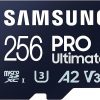Amazon : $34.00 ($41.99)  Samsung PRO Ultimate microSD Memory Card + Adapter, 256GB microSDXC, Up to 200 MB/s, 4K UHD, UHS-I, Class 10, U3,V30, A2 for GoPRO Action Cam, DJI Drone, Gaming, Phones, Tablets, MB-MY256SA/AM
