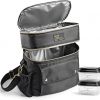 Amazon : $14.61 ($39.99)  Fit & Fresh Dual Compartment Lunch Bag For Women, Insulated Extra Large Meal Prep Lunch Bag For Women With Matching Containers, Front Pocket, Adjustable Strap, Westminster Lunch Bag, Black
