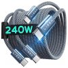 Amazon : $5.60 ($11.99) LISEN USB C to USB C Cable Fast Charging Cords 240W Type C Charger Fast Charging Cord Type C Cable for iPhone 16 15 iPad MacBook Pro Air Samsung S25 Switch 2,6.6ft+6.6ft/2 Pack/Midnight