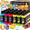 Amazon: $17.49 ($34.99) 40 Pcs Acrylic Paint Set w/ 12 Brushes, 2 Knives & Palette