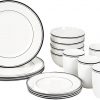 Amazon : $33.20 ( $43.99) Amazon Basics 16-Piece Cafe Stripe Kitchen Dinnerware Set, Plates, Bowls, Mugs, Service for 4, Black