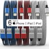 Amazon : $8.99 ($15.99) [Apple MFi Certified] 6Pack 3/3/6/6/6/10 FT iPhone Charger Nylon Braided Fast Charging Lightning Cable Compatible iPhone 14 Pro/13 mini/13/12/11 Pro MAX/XR/XS/8/7/Plus/6S/SE/iPad