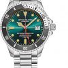 Amazon - Stuhrling Depthmaster Heritage Diver Swiss Quartz Watch, 42mm, Teal Dial, Stainless Steel, 100M Water Resistant