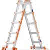Amazon:$149.99 ($299.99)LEVELEVE 17FT Multi Position Ladder,A Frame 5 Step Ladder with Stabilizer Bar & Wheels,330 lbs Security Load Extension Ladder for Stairs Home Indoor Outdoor Roof