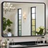 Amazon:$39.99($40.00)Black Framed Mirror for Bathroom Vanity,Wall Mounted Bathroom Mirrors for Over Sink,30x22in Brushed Rectangle Bedroom Mirror,Modern Decorative for Restroom,Farmhouse,Horizontally or Vertically Hanging