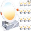 Amazon:$24.99 ($49.99)ROMECH 12 Pack 6 Inch Dimmable LED Recessed Ceiling Light with Junction Box, 2700K/3000K/3500K/4000K/5000K Selectable, 12W 1050LM Brightness, Ultra-Thin Canless Wafer Downlight, ETL&FCC