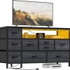 Amazon:$35.99 ($41.99)YITAHOME Dresser TV Stand for Bedroom with Charging Station, Wide Storage Chest of Drawers with 7 Large Fabric Drawers and Open Shelves, Storage Organizer Unit for Closet