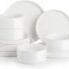 Amazon: $32.99 ($75.99) Porcelain Dinnerware Sets for 4, 12 Pieces Ceramic Plates and Bowls Set