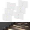 Amazon : $63.91  ($89.89) LEONLITE Indoor LED Step Light, 5CCT 120V Dimmable Pin Hole Stair Lights, Anti-Glare 30° Streamlined Lighting Effect for Staircase Bedroom, CRI90, ETL, White, Horizontal, Pack of 6