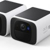 Amazon : $149.99 ($229.99)  eufy Security SoloCam S220 2-Cam Pack, Solar Security Camera, Wireless Outdoor Camera, Continuous Power, 2K Resolution, Wireless, 2.4 GHz Wi-Fi, No Monthly Fee, HomeBase 3 Compatible