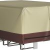 Amazon : $24.99 ($49.99)  StorageWorks Heavy Duty Patio Furniture Cover, Waterproof Outdoor Table Covers, Large Table and Chair Set Covers with Buckles and Reflective Handles, Tear-Resistant Oxford, Brown & Khaki, 1 pack