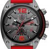 Amazon : $103.50 ($220.00)   Diesel Overflow Stainless Steel and Silicone Chronograph Men's Watch, Color: Red (Model: DZ4481)