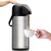 Amazon : $20.39 ($59.99)   Coffee Carafe for Keeping Hot - 102oz/3L Airpot Coffee Dispenser with Pump - Insulated Stainless Steel Hot Beverage Dispenser for Parties - Thermal Carafe for Hot Drinks Water Tea Chocolate