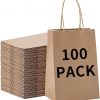 Amazon: $9.99 ($25.99) 100 Pcs Small Brown Kraft Paper Gift Bags