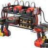 Amazon : $17.20 ($42.99)  CCCEI Garage Tools Storage with Charging Station. Power Tool Battery Organizer Utility Shelf with Power Strip. 4 Drills Holder Wall Mount Rack, Black.