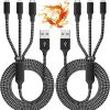 Amazon:  $5.39 ($8.99)  Multi Charging Cable(2Pack 4FT), 3 in 1 USB Charging Cable
