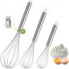 Amazon: $7.99 ($15.99) Stainless Steel Wire Whisk Set – 3 Packs Balloon Whisk