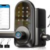 Amazon : $79.99 ($139.99) Veise RZ09 Smart Lock, 7-in-1 Keyless Entry with Handle Set, APP Control Fingerprint Deadbolt for Front Door, Electronic Digital Locks with Keypad, Matte Black