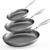 Amazon : $56.99 ($79.99) COOKER KING Non-toxic Frying Pans Set of 3 (8+10+12 Inch), Tri Ply Stainless Steel Pans, Induction Pan Set, Chef's Pan, Skillets Dishwasher & Oven Safe, Stay-Cool Handles, Compatible with All Cooktops