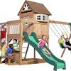 Amazon : $1,083.99 ($1,399.00) Backyard Discovery Montpelier Cedar Wood Swing Set with Wave Slide,Clubhouse, Monkey Bars, Picnic Area, Snack Bar, Belt Swings, Trapeze, Balcony, Playhouse, Working Door, Ladder, Outdoor Playset