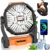 Amazon:$23.99 ($35.99)Portable Camping Fan Rechargeable with LED Lantern - 20000mAh Cordless Battery Powered Fan, 4 Speed Quiet USB Table Desk Fan, Battery Operated Tent Fan for Travel, Beach, Fishing, Home&Office (Orange)