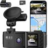 Amazon:$36.79 ($79.99)Dash Cam Front and Rear: 4K+2.5K Dual Channel Dash Cam-5GHz WiFi, GPS Dash Camera for Cars with 64GB Card, 2.0