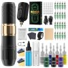 Amazon:$9.99 ($39.99)Tattoo Gun Kit Wireless Rotary Tattoo Machine Pen Kit with 1PCS Battery and 20 Pcs Cartridge Needles 7 Colors Ink Complete Tattoo Supplies RN-TK2004-1