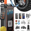 Amazon:$23.99 ($49.99)OlarHike Cordless Electric Tire Inflator Portable Air Compressor, 12V Auto Air Pump for Car Tires,Bicycle, Bike,motorcycle,balls, Tire Inflator with Digital Pressure Gauge, Smart Pump with LED Light
