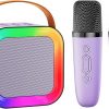 Amazon:$10.19 ($16.99)Mini Karaoke Machine Speaker for Kids Adults,Portable Bluetooth with 1-2 Wireless Microphones,Christmas Birthday Gifts Toys Girls Boys Ages 4, 5, 6,7, 8,9,10,11,12+ Years Old Toddler (Purple - 2 Mic)