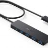 Amazon : $7.99 ($17.99)    Anker 4-Port USB 3.0 Hub, Ultra-Slim Data USB Hub with 2 ft Extended Cable (Charging Not Supported), for MacBook, Mac Pro, Mac Mini, iMac, Surface Pro, XPS, PC, Flash Drive, Mobile HDD