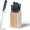 Amazon : $19.99 ($49.99) CAROTE 11 Pieces Knife Set with Block for kitchen, Stainless Steel Razor-Sharp Blade, Triple Riveted Ergonomic Handle, Wooden Magnetic Block, Essential Knife Block Set, Blue