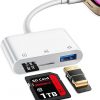 Amazon : $3.99 ($29.99) SD Card Reader for iPhone, Memory Card Veiwer Support SD and TF Card, USB Digital Camera Adapter for Lightning Devices Compatible with iPhone 13 12 11 and More