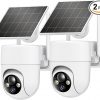 Amazon : $55.98 ($99.99) 2K Solar Security Cameras Wireless Outdoor, 2PCS Outdoor Camera Wireless with 360° View, Cameras for Home Security with Color Night Vision/2-Way Audio, 2.4GHz Wi-Fi Only